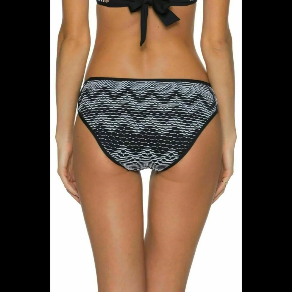 NEW Becca‎ [ Medium ] Reveal Hipster Bikini Bottoms in Black/White
